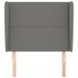 Preview: Kopfteil mit Ohren Dunkelgrau 103x23x118/128 cm Stoff