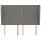Preview: Kopfteil mit Ohren Dunkelgrau 147x23x118/128 cm Stoff