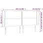Preview: Kopfteil mit Ohren Hellgrau 203x23x118/128 cm Stoff