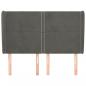 Preview: Kopfteil mit Ohren Dunkelgrau 147x23x118/128 cm Samt