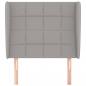 Preview: Kopfteil mit Ohren Hellgrau 103x23x118/128 cm Stoff