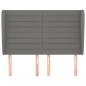 Preview: Kopfteil mit Ohren Dunkelgrau 147x23x118/128 cm Stoff