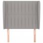 Preview: Kopfteil mit Ohren Hellgrau 93x23x118/128 cm Stoff