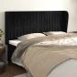 Preview: ARDEBO.de - Kopfteil mit Ohren Schwarz 203x23x118/128 cm Samt