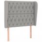 Preview: Kopfteil mit Ohren Hellgrau 93x23x118/128 cm Stoff
