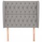 Preview: Kopfteil mit Ohren Hellgrau 93x23x118/128 cm Stoff