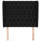 Preview: Kopfteil mit Ohren Schwarz 93x23x118/128 cm Stoff