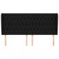 Preview: Kopfteil mit Ohren Schwarz 203x23x118/128 cm Stoff