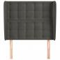 Preview: Kopfteil mit Ohren Dunkelgrau 93x23x118/128 cm Samt