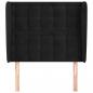 Preview: Kopfteil mit Ohren Schwarz 103x23x118/128 cm Samt