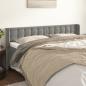 Preview: ARDEBO.de - Kopfteil mit Ohren Hellgrau 163x16x78/88 cm Samt