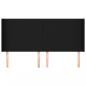 Preview: Kopfteil mit Ohren Schwarz 203x16x118/128 cm Stoff