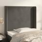 Preview: ARDEBO.de - Kopfteil mit Ohren Dunkelgrau 93x16x118/128 cm Samt