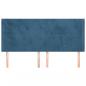 Preview: Kopfteil mit Ohren Dunkelblau 203x16x118/128 cm Samt
