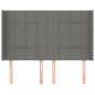 Preview: Kopfteil mit Ohren Dunkelgrau 147x16x118/128 cm Stoff