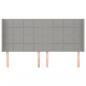 Preview: Kopfteil mit Ohren Hellgrau 203x16x118/128 cm Stoff