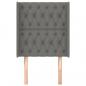 Preview: Kopfteil mit Ohren Dunkelgrau 83x16x118/128 cm Stoff