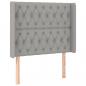 Preview: Kopfteil mit Ohren Hellgrau 93x16x118/128 cm Stoff