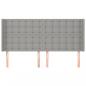 Preview: Kopfteil mit Ohren Hellgrau 183x16x118/128 cm Stoff