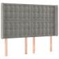 Preview: Kopfteil mit Ohren Hellgrau 147x16x118/128 cm Samt