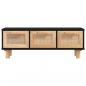 Preview: Couchtisch Schwarz 80x40x30 cm Holzwerkstoff Massivholz Kiefer