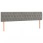 Preview: Kopfteile 2 Stk. Hellgrau 90x7x78/88 cm Samt