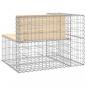 Preview: Gartenbank aus Gabionen 92x71x65,5 cm Massivholz Kiefer
