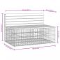 Preview: Gartenbank aus Gabionen 103x70x65 cm Massivholz Kiefer