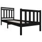 Preview: Massivholzbett Schwarz 75x190 cm