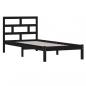 Preview: Massivholzbett Schwarz Kiefer 100x200 cm