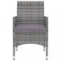 Preview: 3-tlg. Garten-Essgruppe mit Auflagen Poly Rattan und Glas