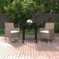 Preview: ARDEBO.de - 3-tlg. Garten-Essgruppe mit Auflagen Poly Rattan und Glas