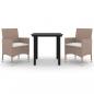 Preview: 3-tlg. Garten-Essgruppe mit Auflagen Poly Rattan und Glas