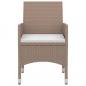 Preview: 3-tlg. Garten-Essgruppe mit Auflagen Poly Rattan und Glas