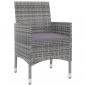 Preview: 5-tlg. Garten-Essgruppe mit Auflagen Poly Rattan und Glas