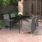 Preview: ARDEBO.de - 5-tlg. Garten-Essgruppe mit Auflagen Poly Rattan und Glas