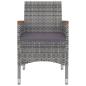 Preview: 7-tlg. Garten-Essgruppe mit Kissen Poly Rattan und Glas