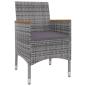 Preview: 9-tlg. Garten-Essgruppe mit Kissen Poly Rattan und Glas