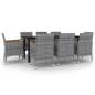 Preview: 9-tlg. Garten-Essgruppe mit Kissen Poly Rattan und Glas
