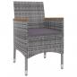 Preview: 9-tlg. Garten-Essgruppe mit Kissen Poly Rattan und Glas