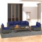 Preview: ARDEBO.de - 5-tlg. Garten-Lounge-Set mit Kissen Poly Rattan Grau