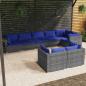 Preview: ARDEBO.de - 8-tlg. Garten-Lounge-Set mit Kissen Grau Poly Rattan