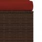 Preview: Garten-Mittelsofa mit Kissen Braun Poly Rattan