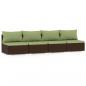 Preview: 4-Sitzer-Sofa mit Kissen Braun Poly Rattan