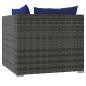 Preview: ARDEBO.de - 2-Sitzer-Sofa mit Kissen Grau Poly Rattan