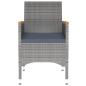 Preview: 3-tlg. Garten-Essgruppe Poly Rattan Grau