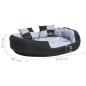 Preview: Hundekissen Wendbar und Waschbar Grau und Schwarz 110x80x23 cm