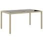 Preview: 7-tlg. Garten-Essgruppe Poly Rattan und Hartglas Beige