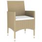 Preview: 7-tlg. Garten-Essgruppe Poly Rattan und Hartglas Beige