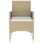 Preview: 3-tlg. Garten-Essgruppe Poly Rattan Beige